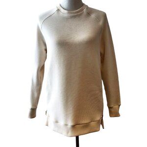Varley Womens Size XS Ivory Manning Ottoman Ribbed Size Zip Sweatshirt Top Flaws